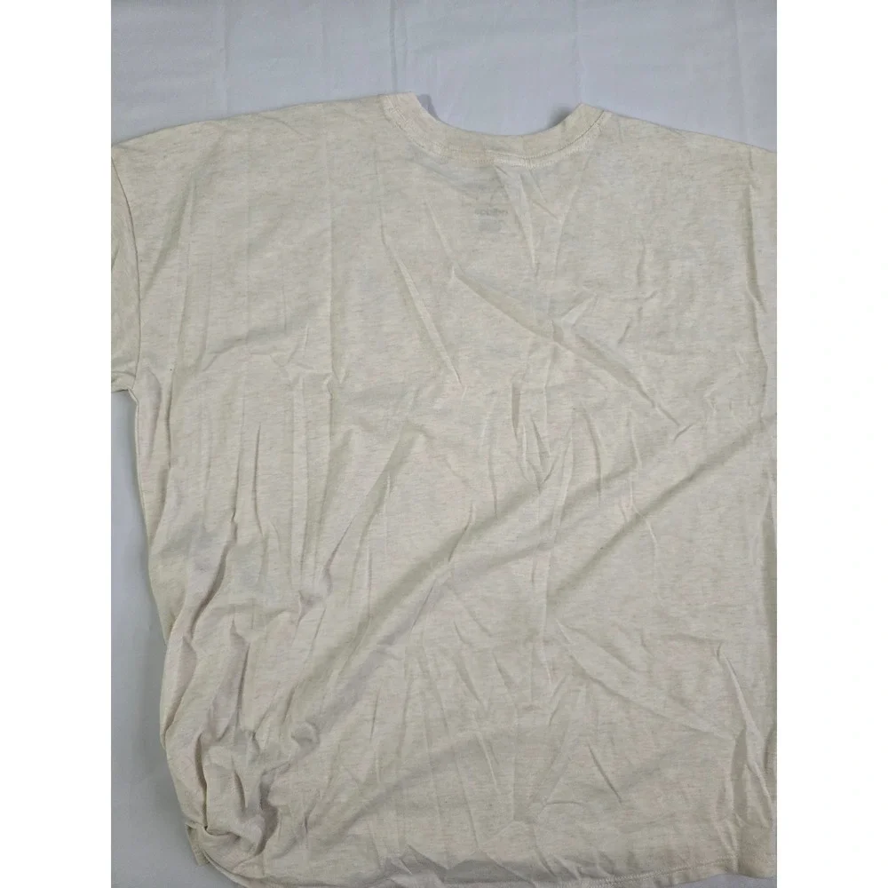 Adidas Girls XL Loose Fit Graphic T-Shirt Tan Heather Side Tie AA3189 NWT
